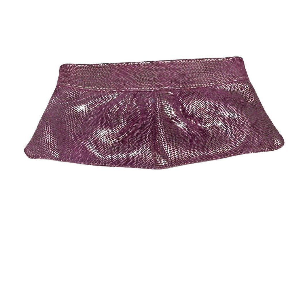 Lauren Merkin Metallic Dot Clutch Womens Stripe Interior Shimmer Textured Pink